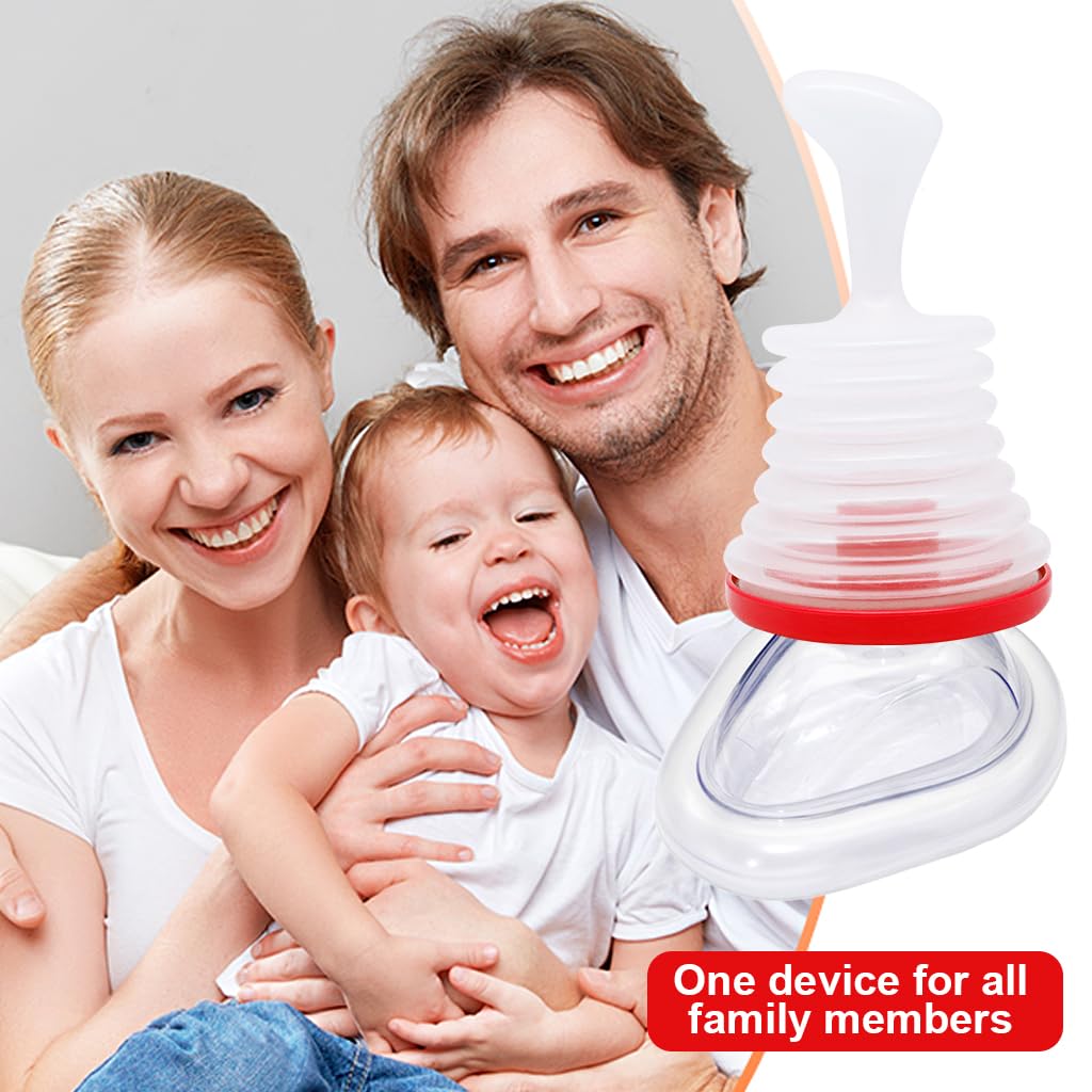 HANNEA Anti Choking Device for Home and Travel with Ergonomic Plunger and Dual Masks | Red