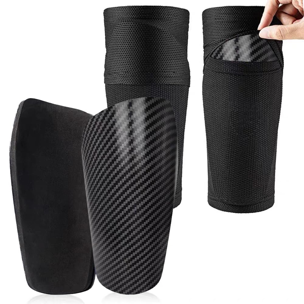 Proberos® Shin Guards for Football, Men's Sport Shin Pads Socks Set, Football Accessories, with Optimised Pocket for Adults Teenagers, Comfortable Breathable, Leg Protection, Size-L