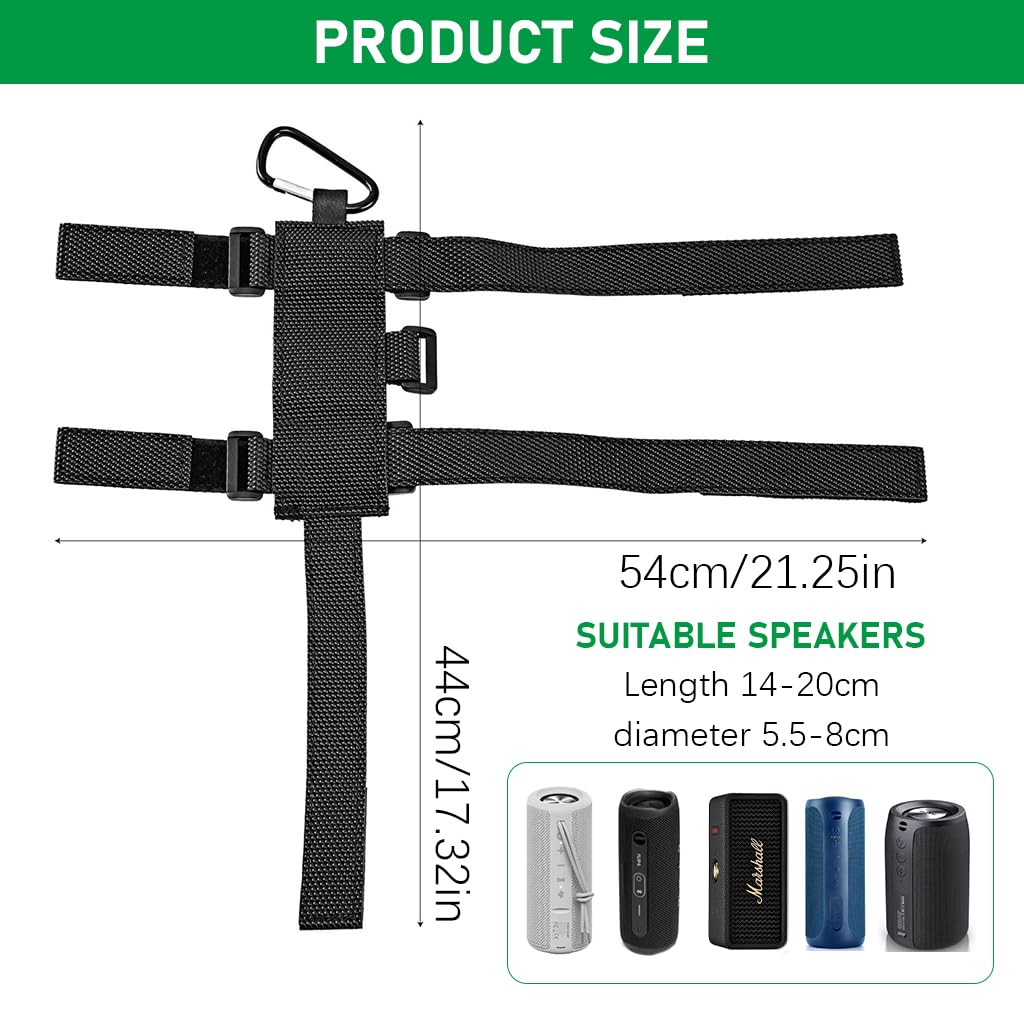 Proberos Wireless Speaker Holder for Outdoor Adventures with Adjustable Hook and Loop Straps
