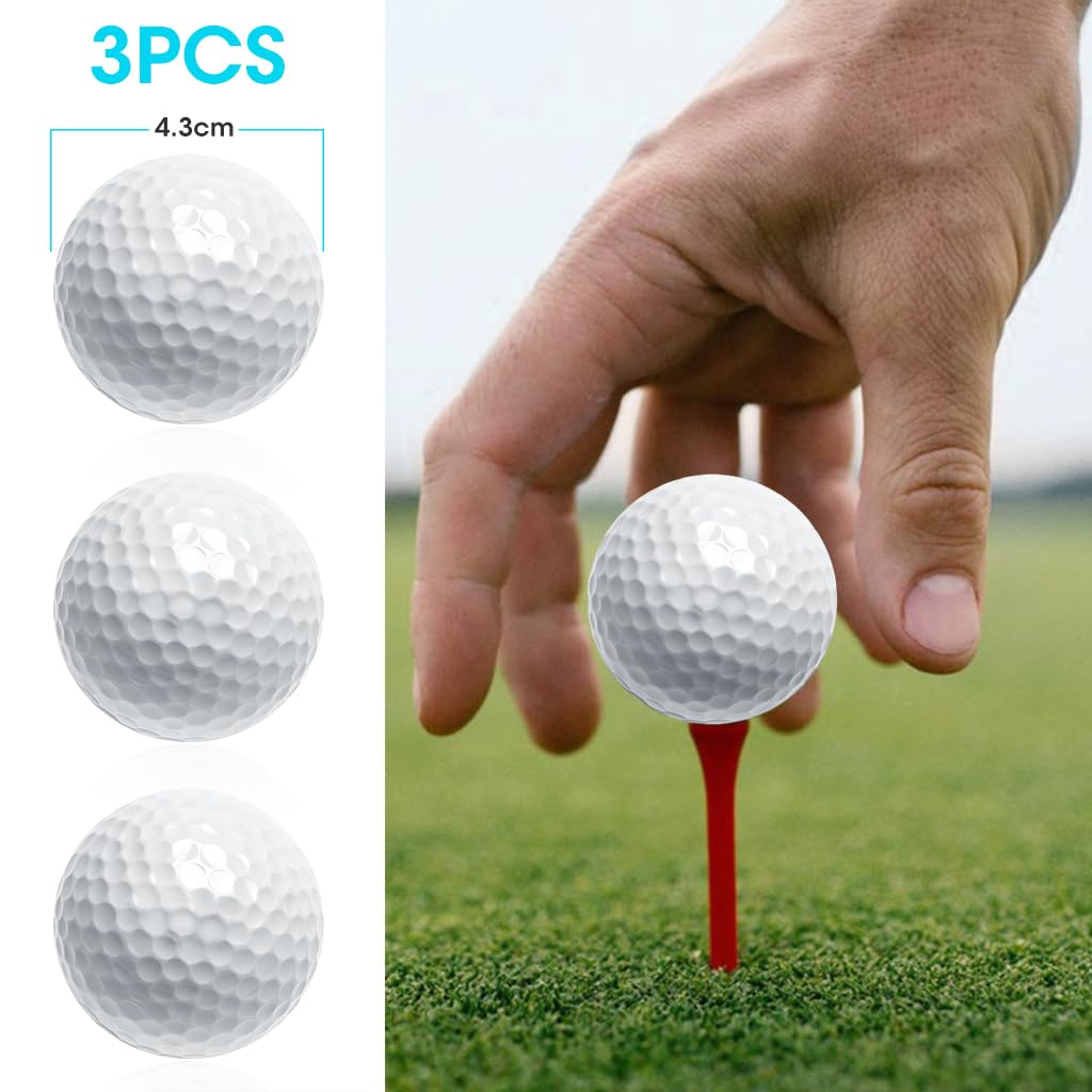 Proberos® PGM Premium Golf Ball Double Layer Golf Ball High Compression Golf Ball for Distance and Straighter Shots, 3Pcs