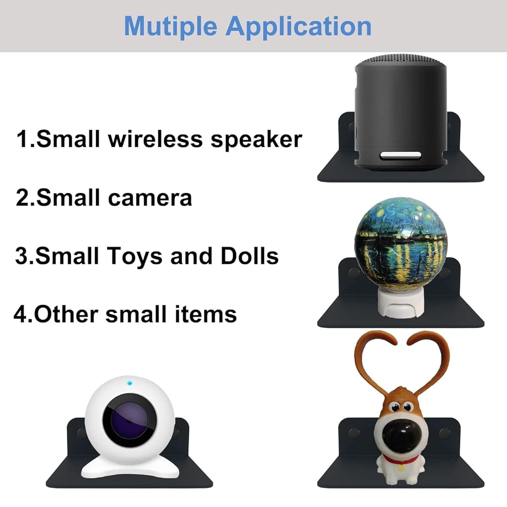 ZORBES® BT Speaker Wall Mount Acrylic Wall Rack with Anti-Slip Pad, with Screw Accessories, Utility Wall Rack for Bathroom, Living Room, Kithcne, Wall, 10x10.5cm