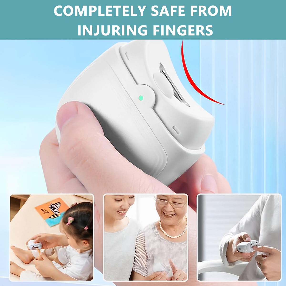 SNOWIE SOFT Baby Nail Trimmer for Newborns with LED Light and 2 Speed Modes | USB Rechargeable