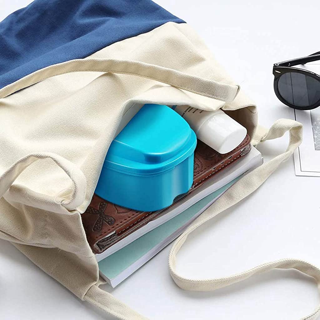 ZIBUYU Denture Box Case for Retainers with Strainer and Detachable Bin 3 PCS | Medical Grade PP