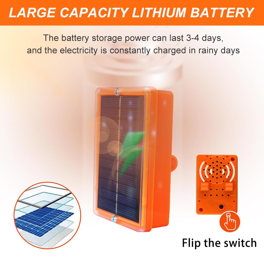 Supvox Solar Bird Repellent for Garden and Balcony with 360° Rotating Reflectors | Humane Sound Deterrent