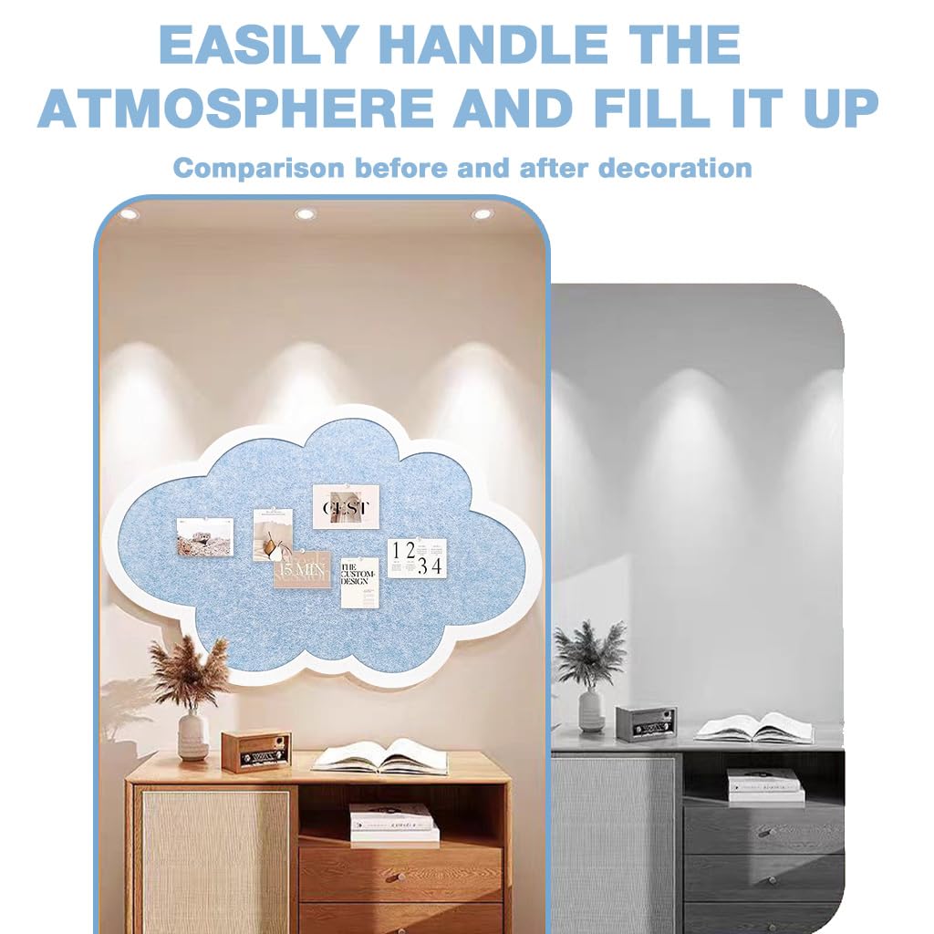 OFIFO Felt Pin Board for Home Office Display and DIY Wall Decor | 15.7x23.6 Inch Cloud Panel
