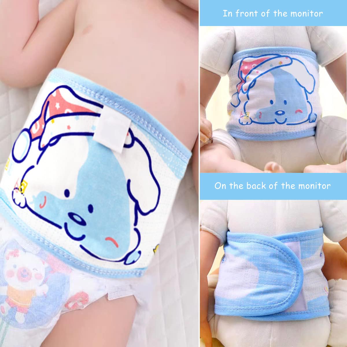 SNOWIE SOFT Baby Belly Band for Newborns with Adjustable 17×17 cm Wrap | Soft Cotton 3 Pcs Set