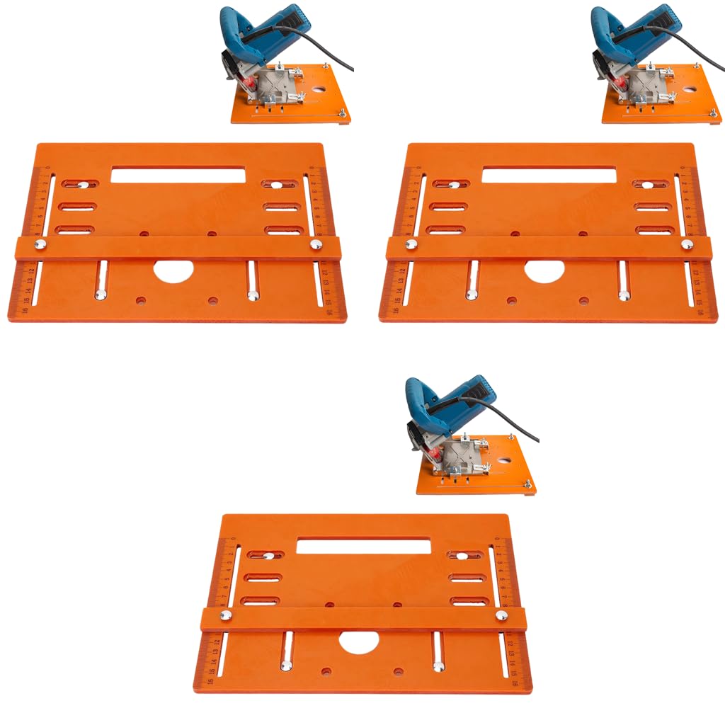 Serplex Circular Saw Guide Rail Bottom Plate 28x20cm 3pcs with Etched Scale Base for Woodworking