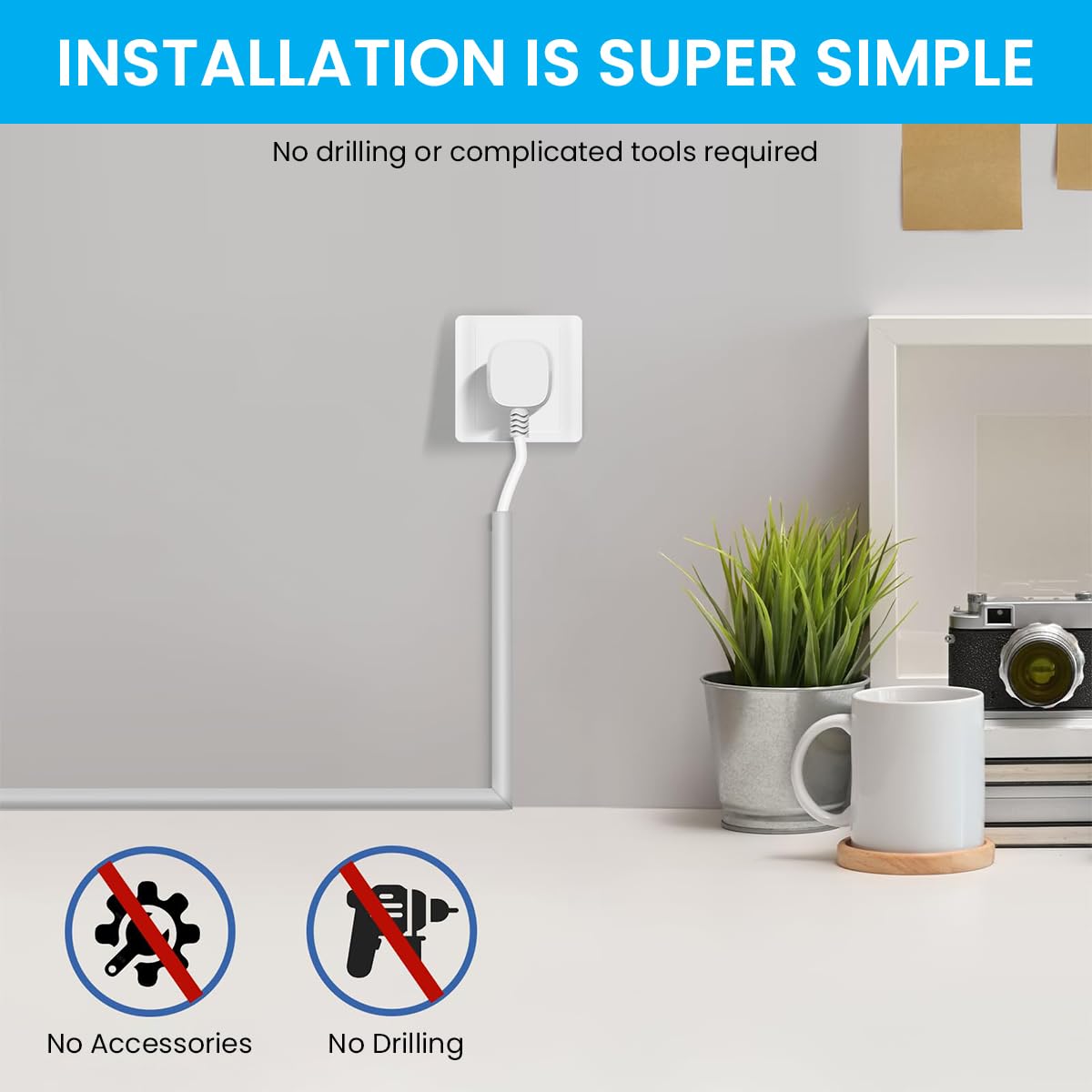 Serplex PVC Cord Cover 6.6ft for Floor Cable Management with Side Open Design | Grey 3PCS