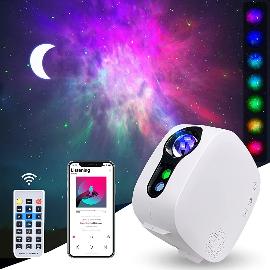 ELEPHANTBOAT Aurora Star Light Projector with 31 Modes and Bluetooth Music Player | Remote Control Timer Gift for Bedroom