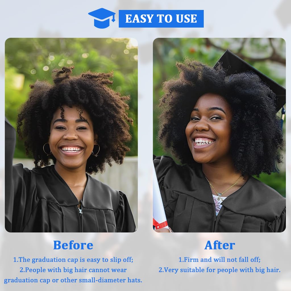 PATPAT Graduation Cap Headband for Secure Fit with Anti Fall Holder Insert | 2pcs Set