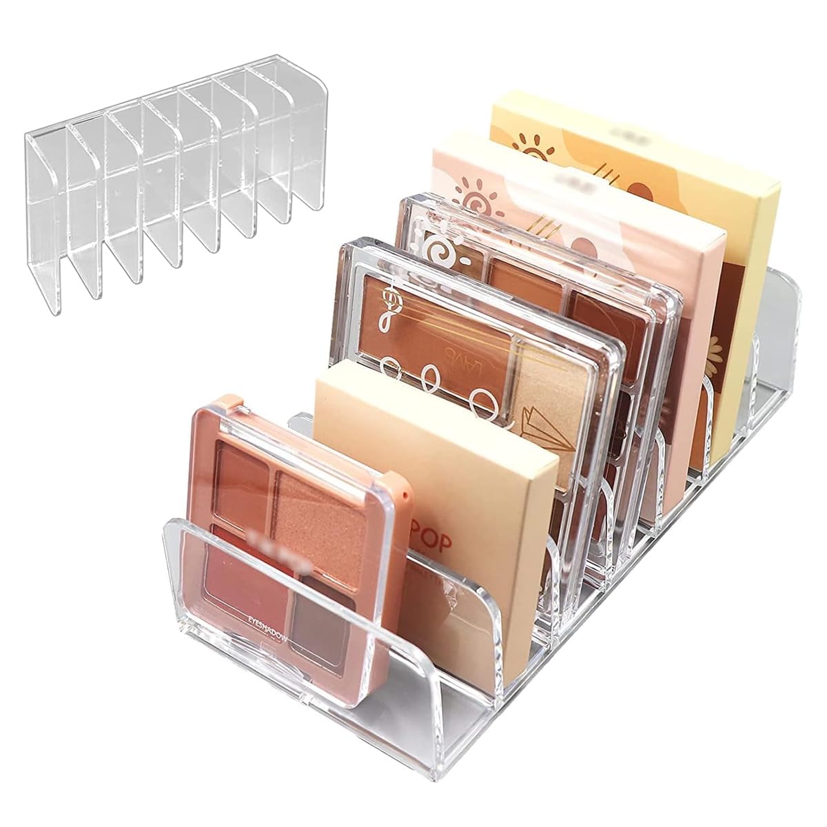 MAYCREATE® Acrylic Eyeshadow Palette Makeup Organizer, 8-Cell Cosmetic Storage, Cosmetics Display Storage Holder for Cosmetic, Eye Shadow, Sunglasses and Wallets