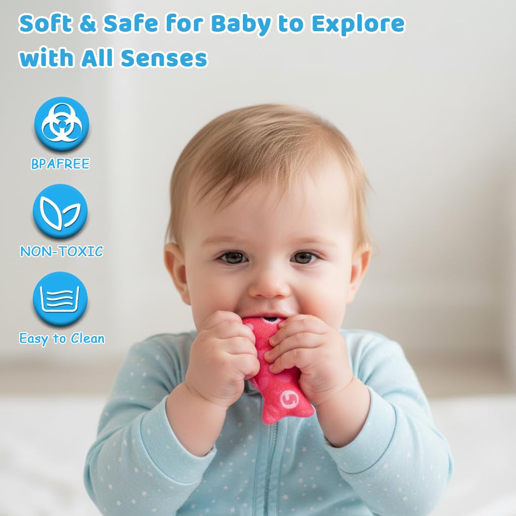 SNOWIE SOFT Magnetic Fishing Game Set for Toddlers with Fabric Mat and Plush Fish | Educational Color Sorting and Hand Eye Coordination Play