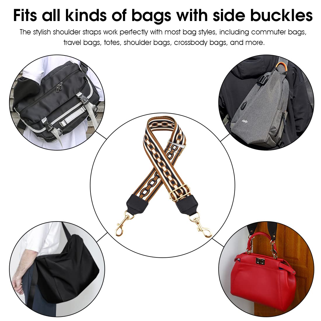 PALAY Bag Straps for Sling Bags featuring Adjustable 30–53 in Length and Metal Buckle | Canvas Webbing Shoulder Strap