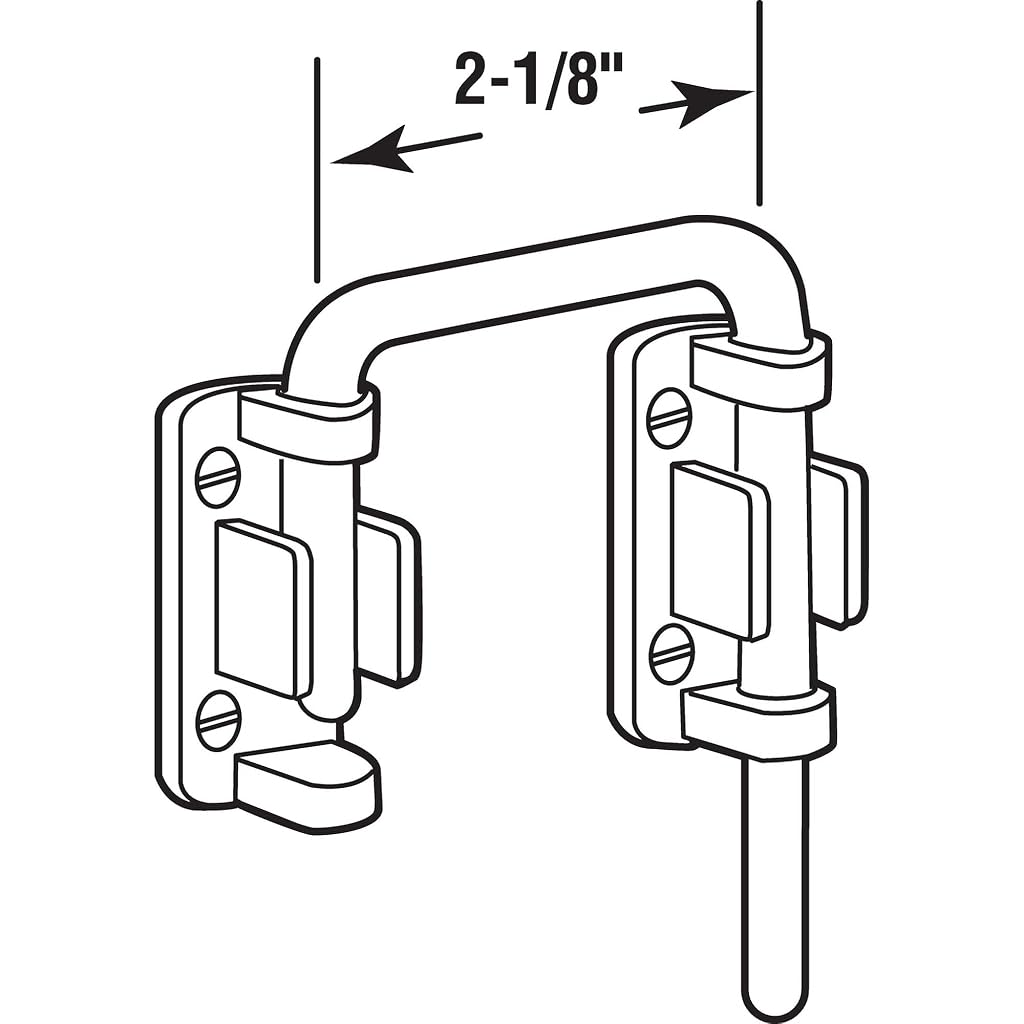 HASTHIP® Patio Sliding Door Loop Lock – Increase Home Security, Install Additional Child-Safe Security, 2-1/8 in. Hardened Steel Bar with Diecast Base, Chrome Plated (Single Pack)