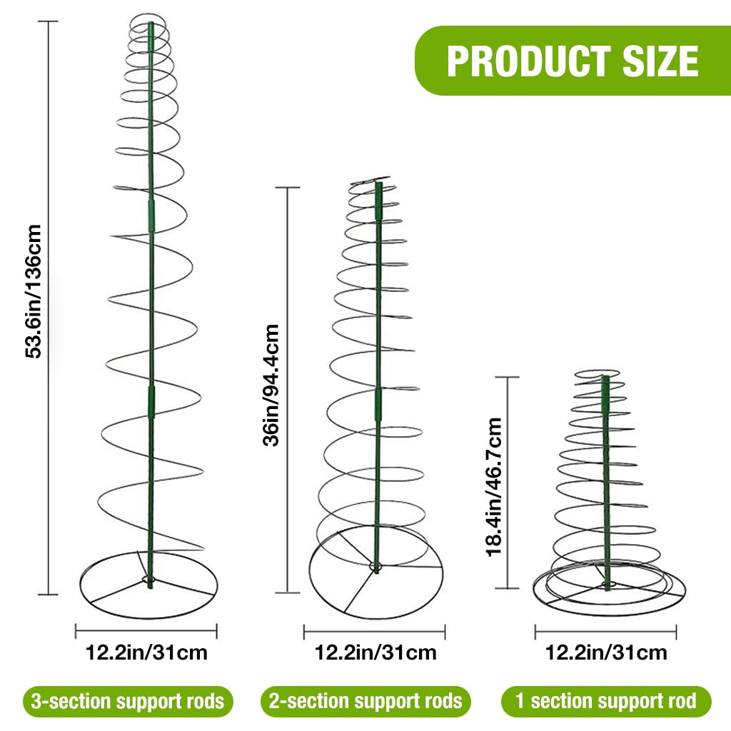 HASTHIP Garden Trellis for Climbing Plants with 130cm Adjustable Spiral Iron Support | Ideal for Vines and Flowers
