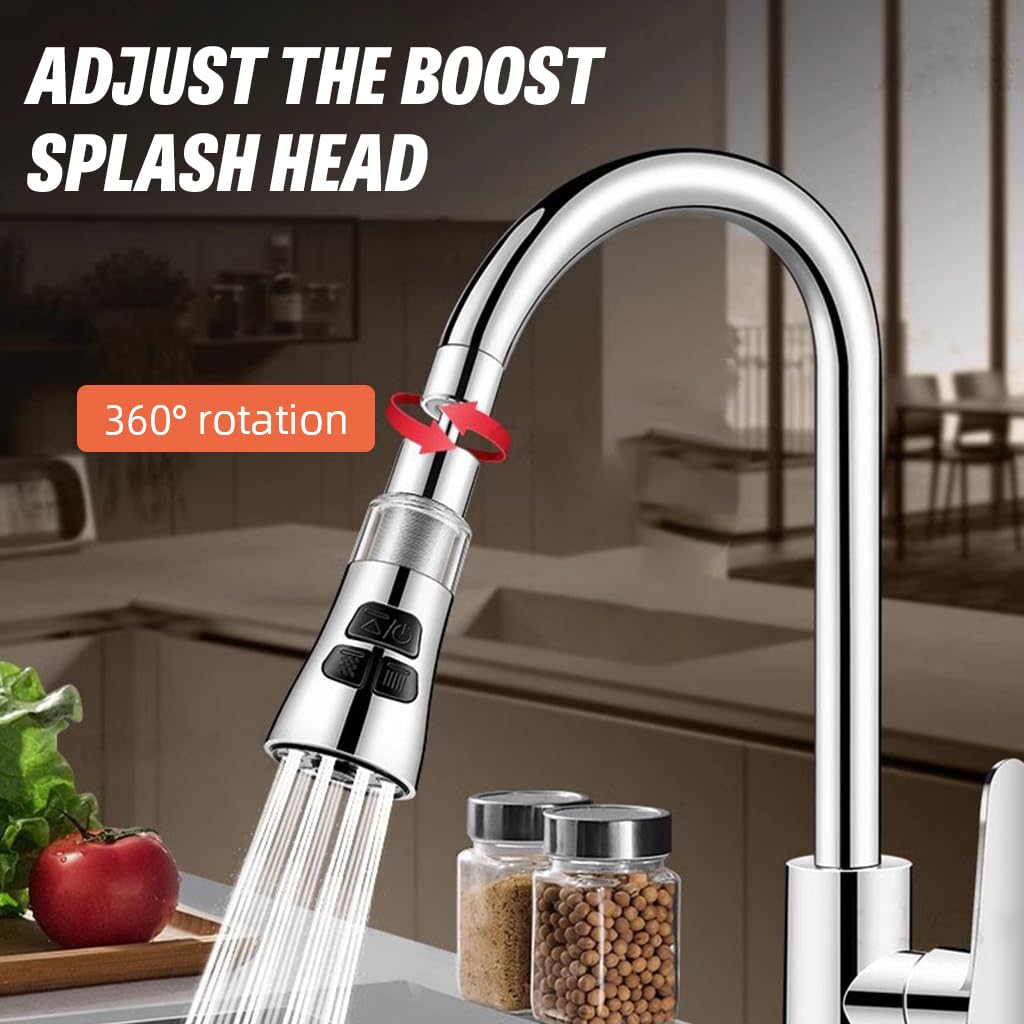 HASTHIP Kitchen Faucet Extender for Sink with 360° Rotation and 3-Mode Spray Head | Stainless Steel