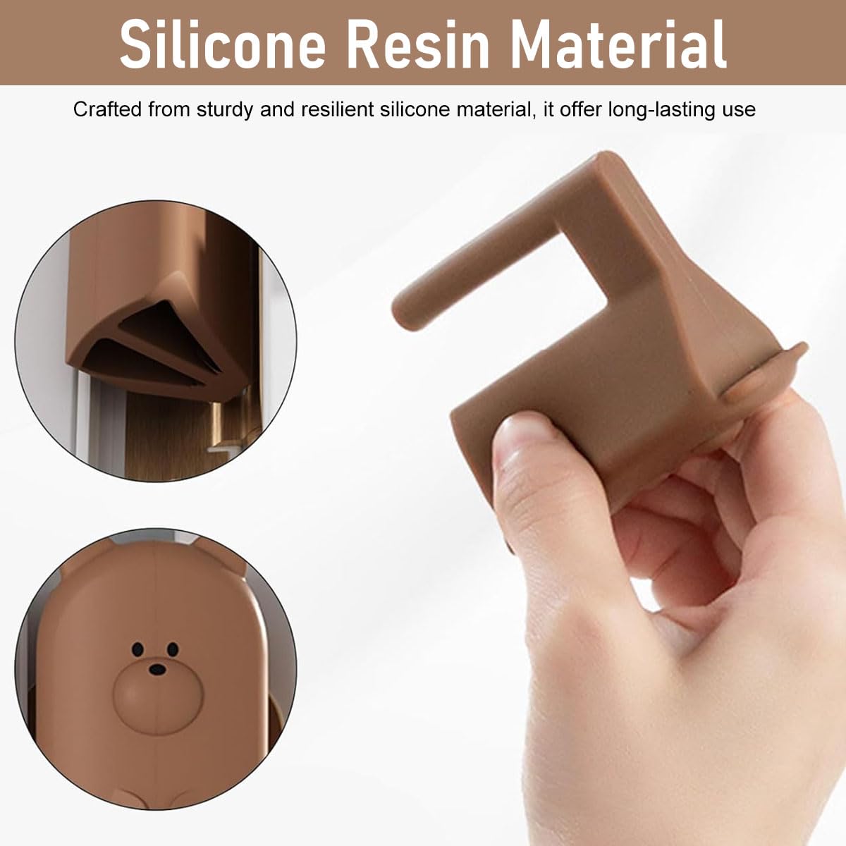 SNOWIE SOFT Silicone Door Pinch Guard for Baby Proofing with 12pcs Removable Design | Universal Fit Kids Safety Stopper