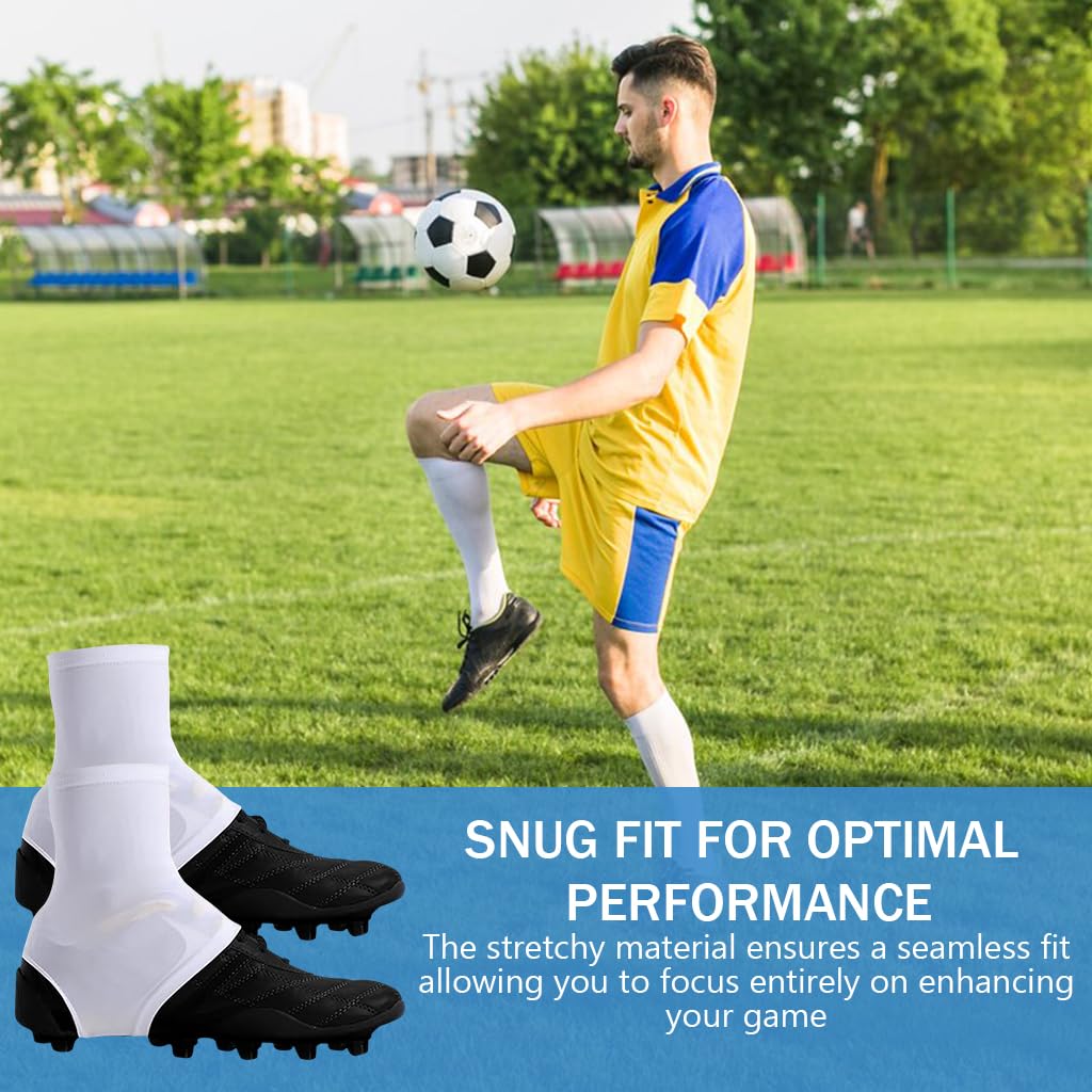 Proberos Football Cleat Covers for Youth and Adults with Ankle Support and White Lycra Sleeves