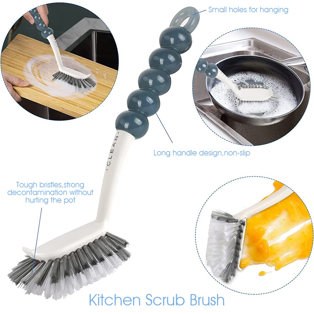 HASTHIP Bathroom Cleaning Brush Set for Kitchen and Floor with Hanging Design | Set of 4