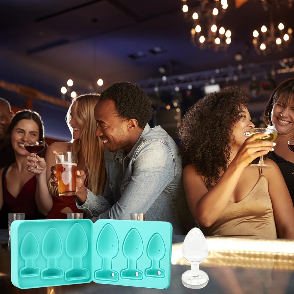 Supvox Ice Cube Tray for Whiskey and Cocktails with 3 Chambers featuring Raindrop Mold | Food Grade Silicone