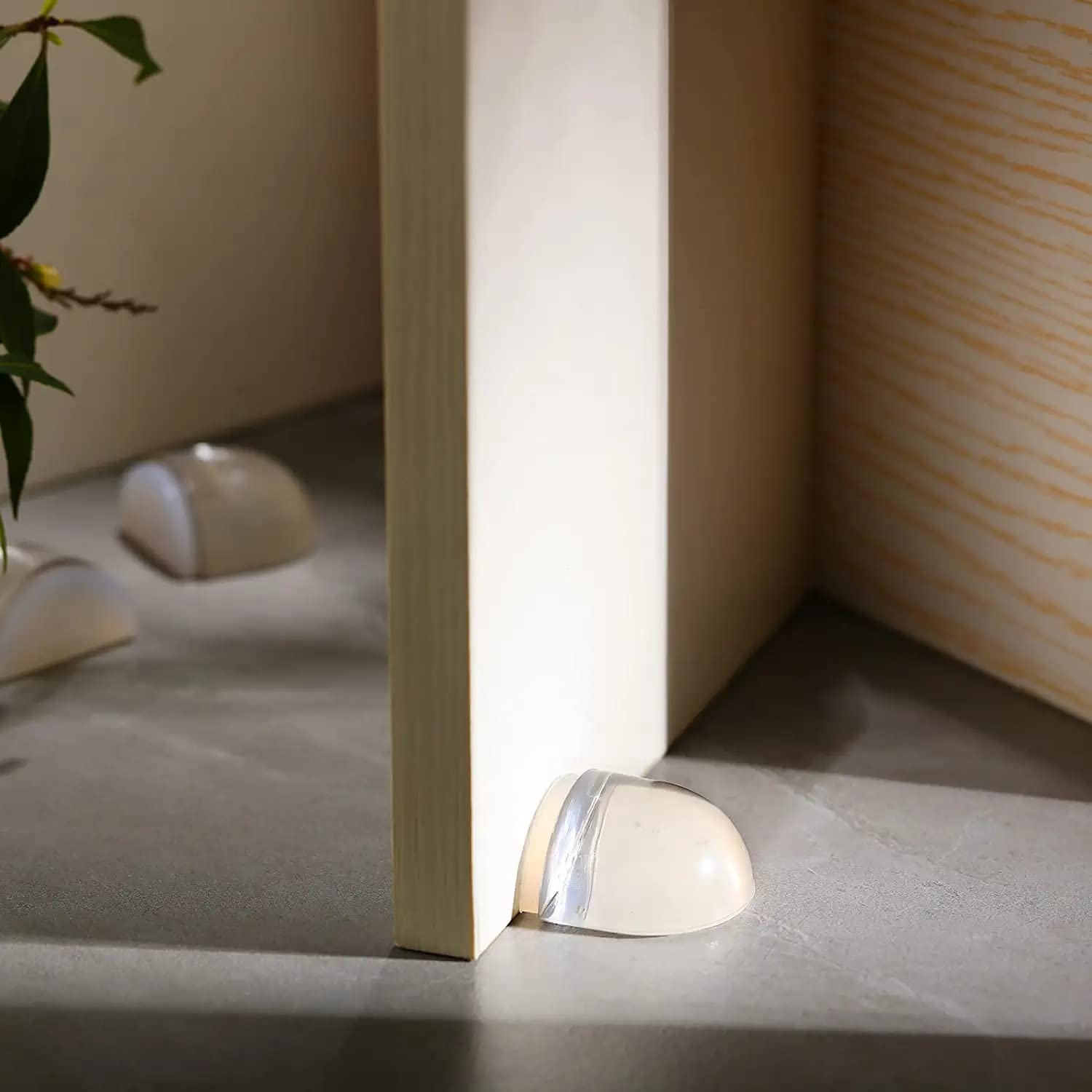 Supvox Rubber Door Stopper for Home and Office with Self Adhesive Design 4cm Clear | Protects Walls and Furniture