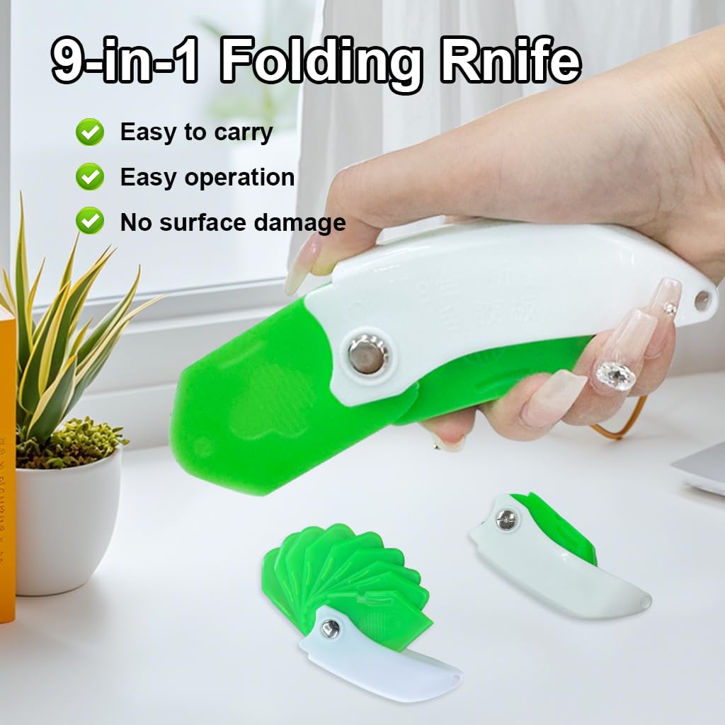 Serplex Caulking Tool Kit for Bathroom Kitchen and Window Sealing with 9-in-1 Scraper Tips | Foldable Handle Reusable PP Set