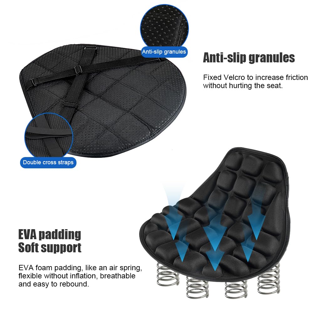 STHIRA Motorcycle Seat Cushion for Long Rides with 3D Airbag Pressure Relief and Breathable Lycra