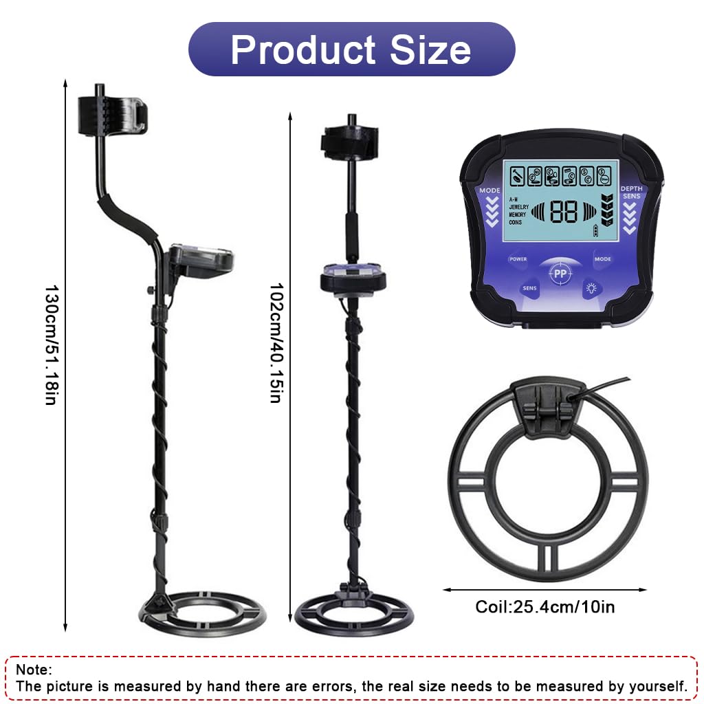 HASTHIP Metal Detector for Treasure Hunting with 10 in Disc and Ergonomic Handle | LCD Display