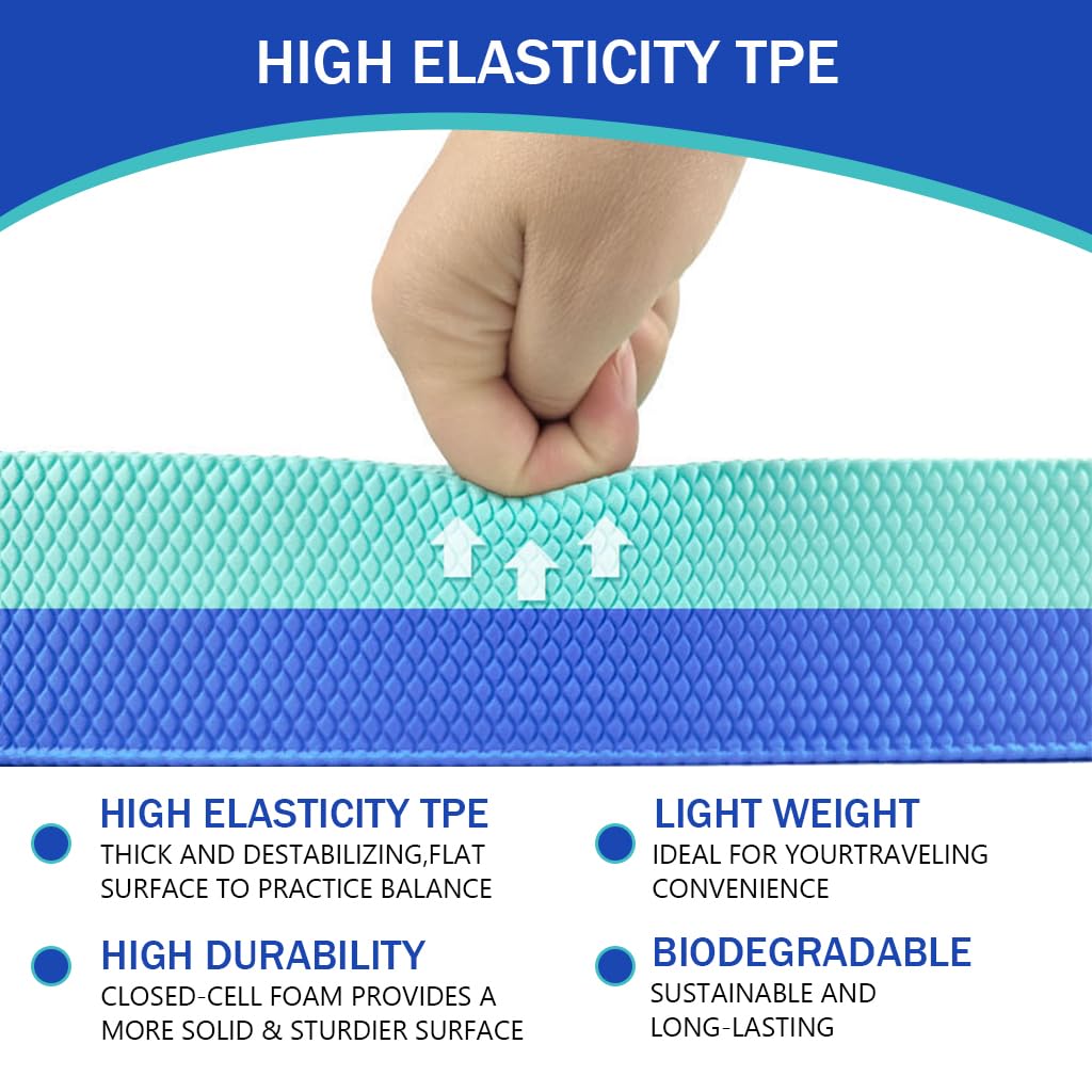 Optifit Exercise Balance Pad for Yoga and Fitness with Dual Color Non Slip TPE Foam 40x33cm | 6cm Thick Cushion for Knee and Elbow Support