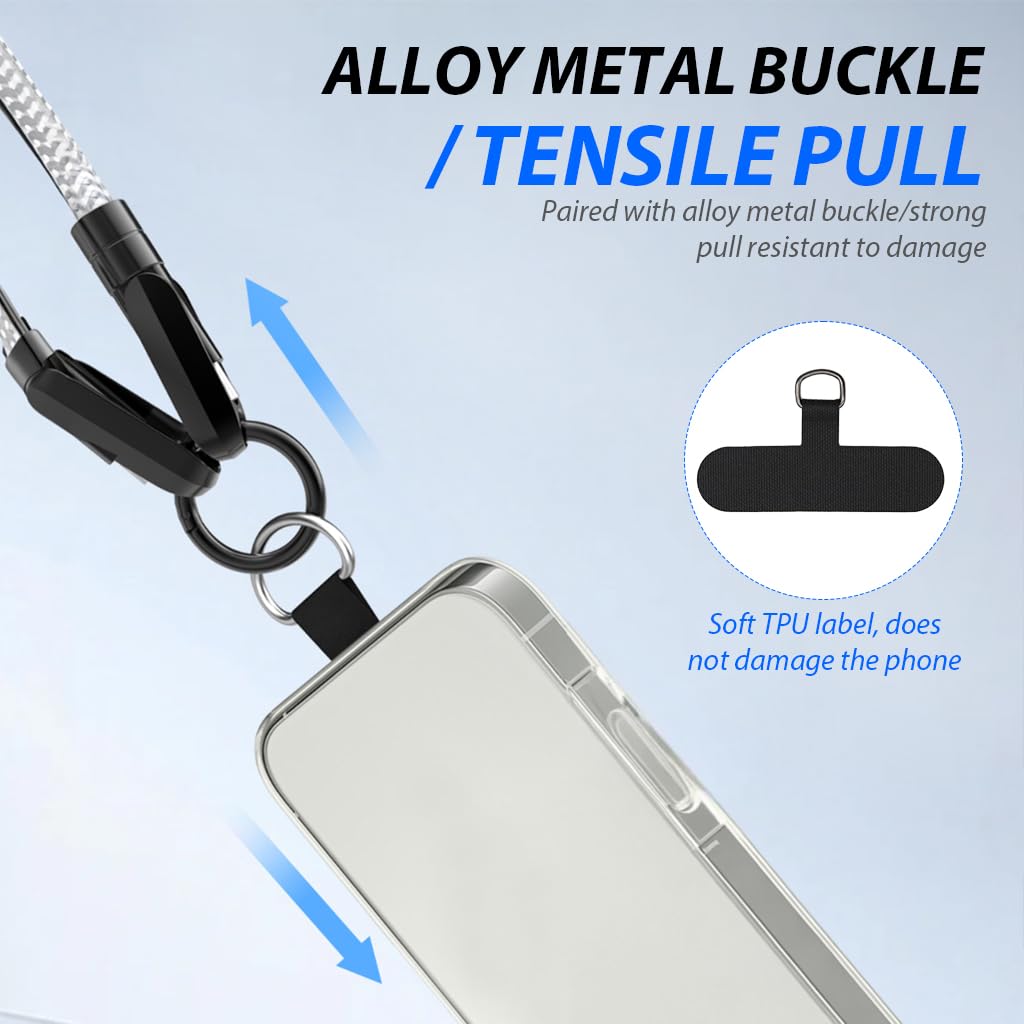 Verilux Type C to C Cable for Fast Charging with Convertible Neck Strap 3.3ft Nylon Braided