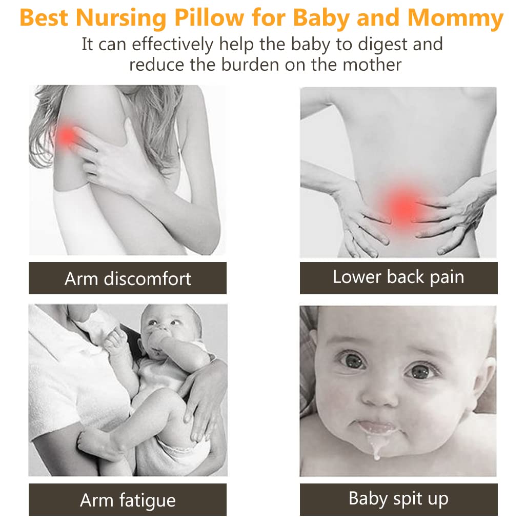 SNOWIE SOFT Baby Feeding Pillow for Mom with Adjustable Headrest and Cotton Cover | Washable Nursing Support Cushion