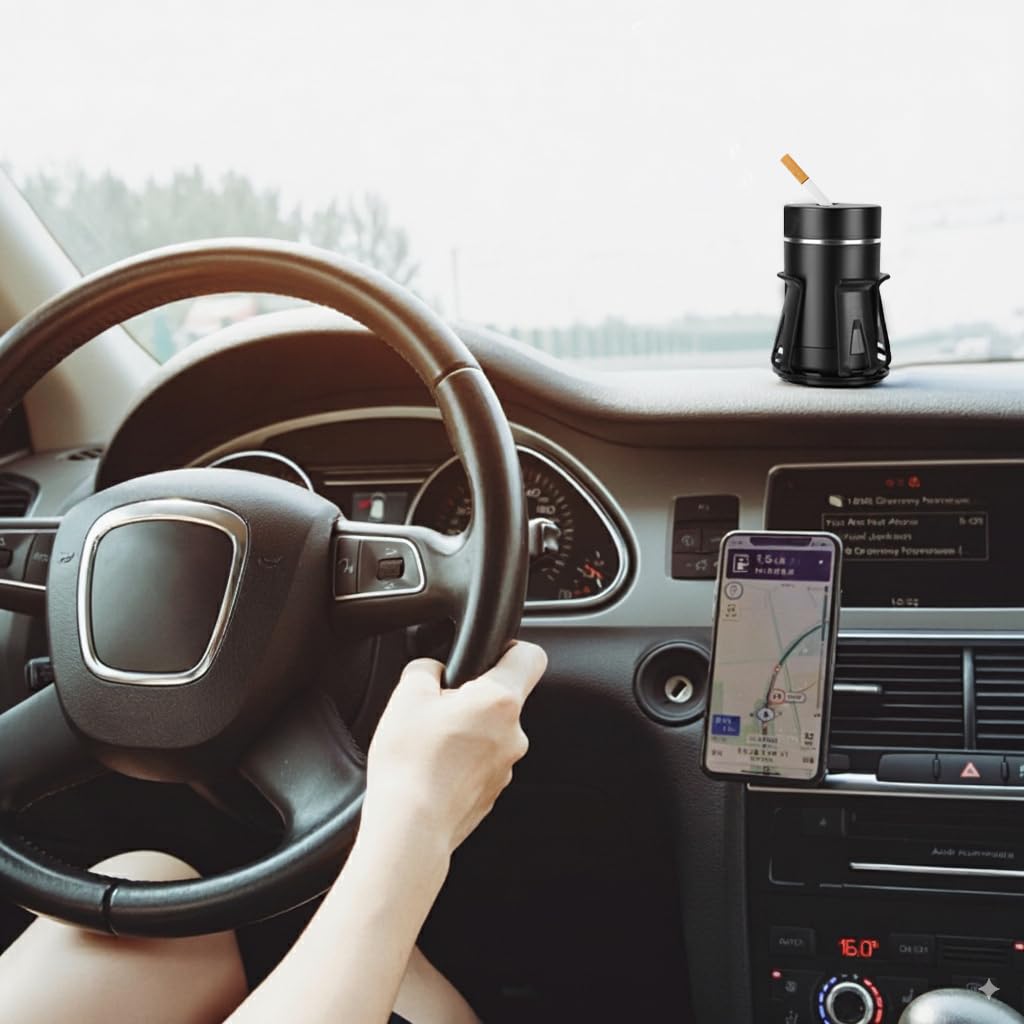 STHIRA Car Cup Holder for Dashboard Desk and Home featuring Self Adhesive Anti Slip PU Design