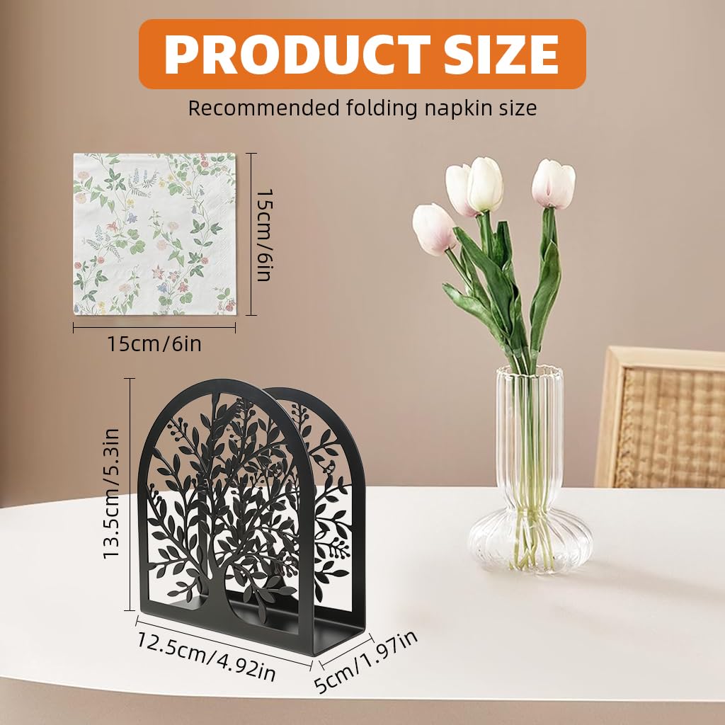 ZIBUYU Table Napkin Holder for Dining Table with Upright Space‑Saving Design | Easy‑Clean Decorative Organizer