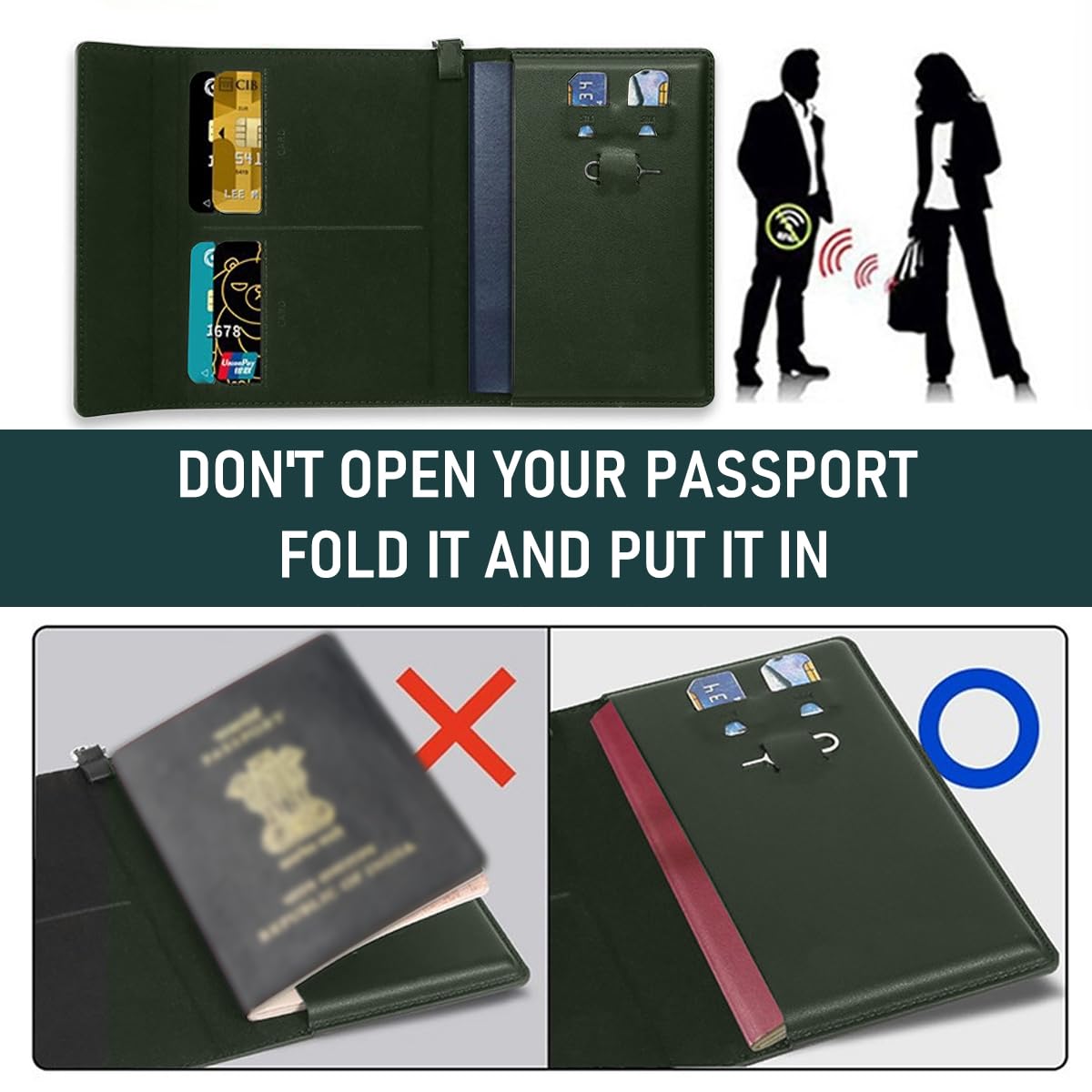 Zibuyu Passport Cover for Travel with RFID Blocking and Magnetic Closure | PU Leather Holder for Men