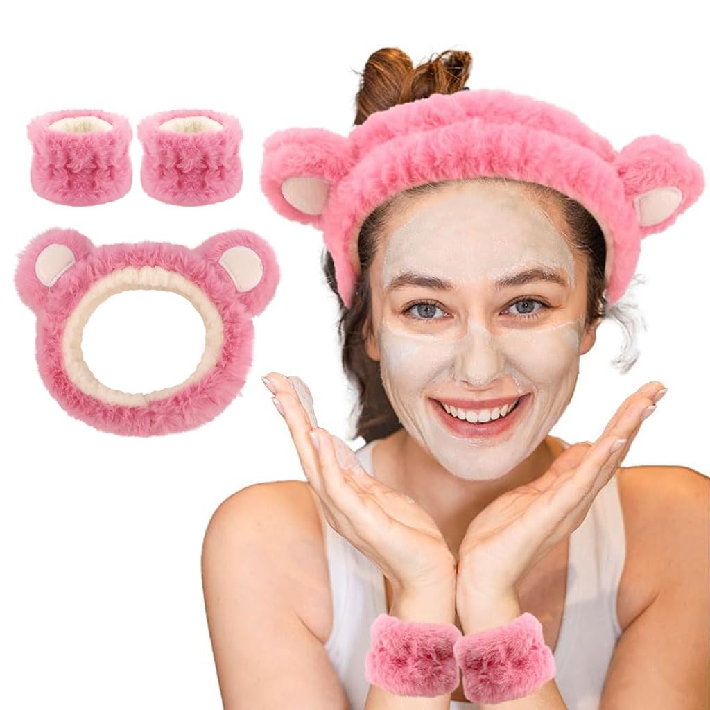 MAYCREATE Skincare Headband for Face Wash with Plush Water Absorbent Fabric | 3pcs Set for Women