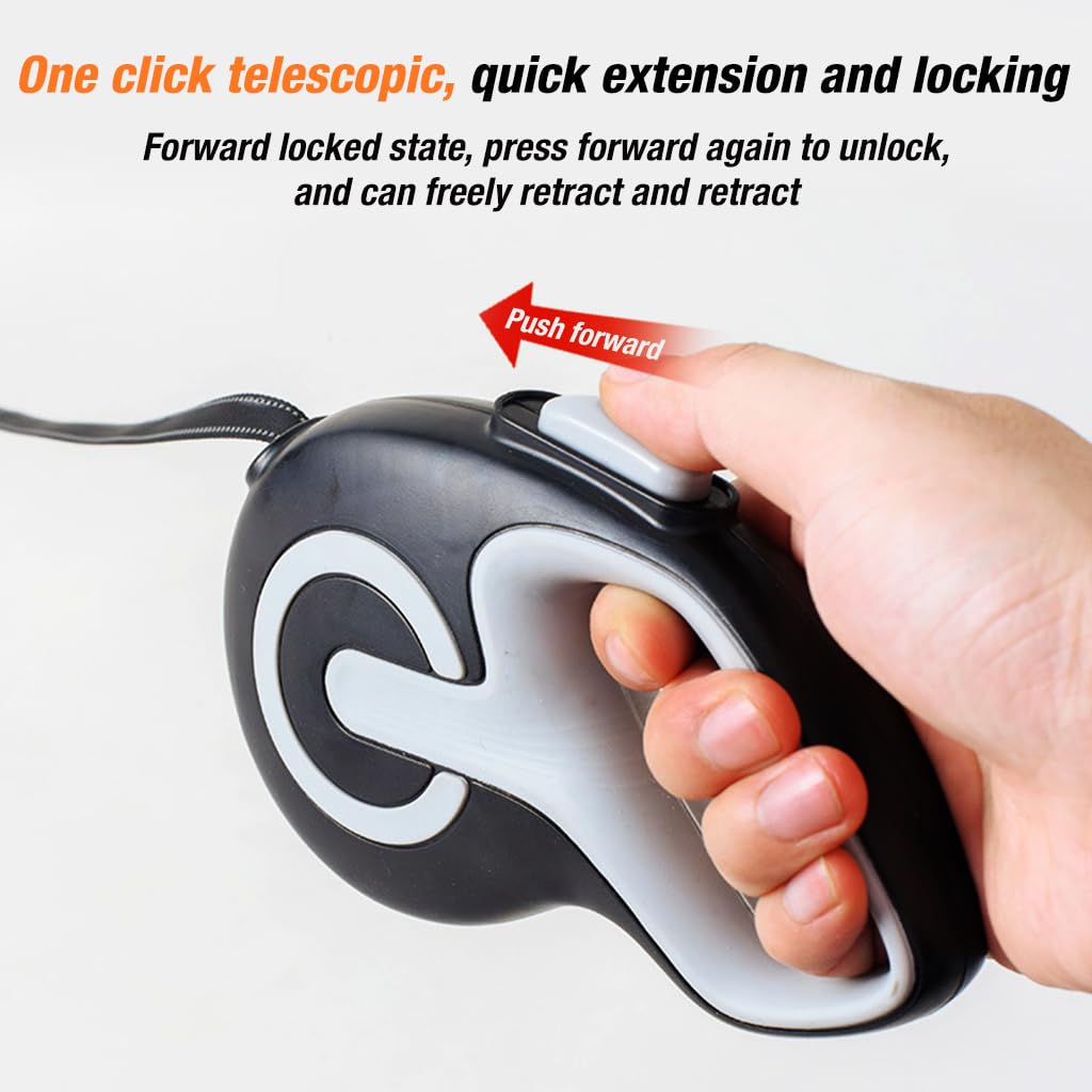 Qpets Retractable Dog Leash for Walking with 9.8 ft Nylon Rope and 360° Tangle-Free Hook | Anti-Slip Handle for Dogs up to 50 kg