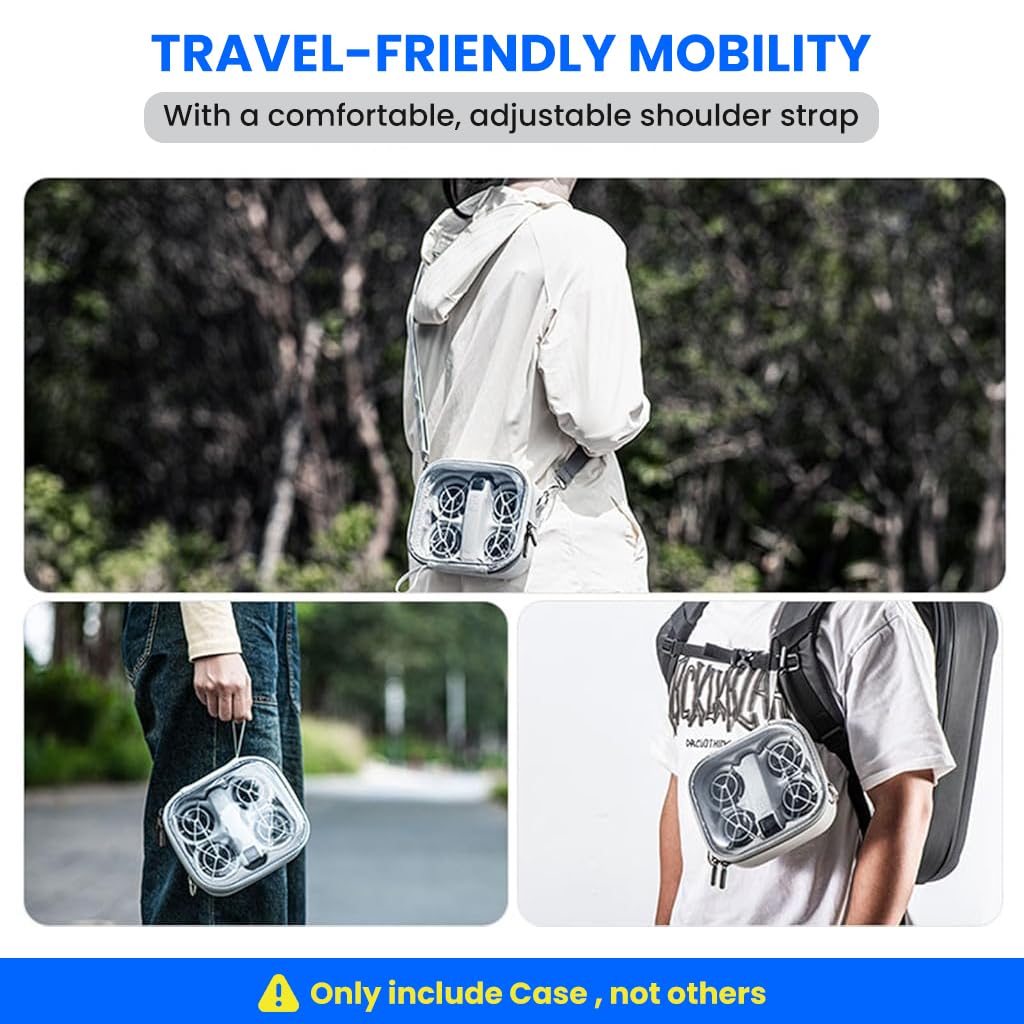 ZORBES Drone Storage Bag for DJI Neo with Clear Waterproof Anti Scratch Shell | Travel Carry Case