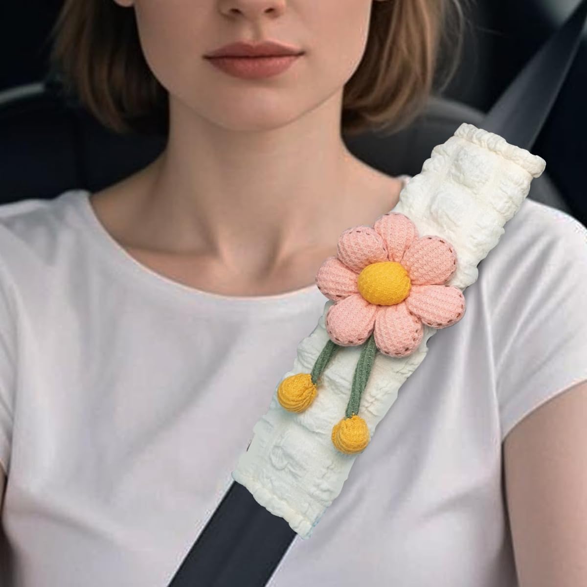 STHIRA Car Seat Belt Covers for Comfort and Style with 9.4 in Pads & Hook and Loop Closure | Soft Shoulder Protectors