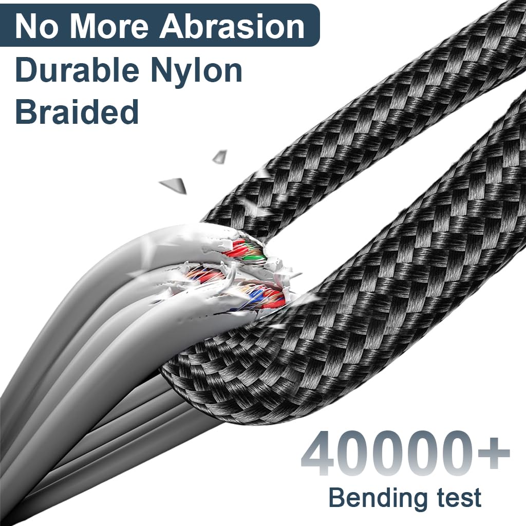 ZORBES Charger for Fitbit Sense 2 Versa 4 and Versa 3 featuring Dual USB C A Connectors and 3.3ft Nylon Cable