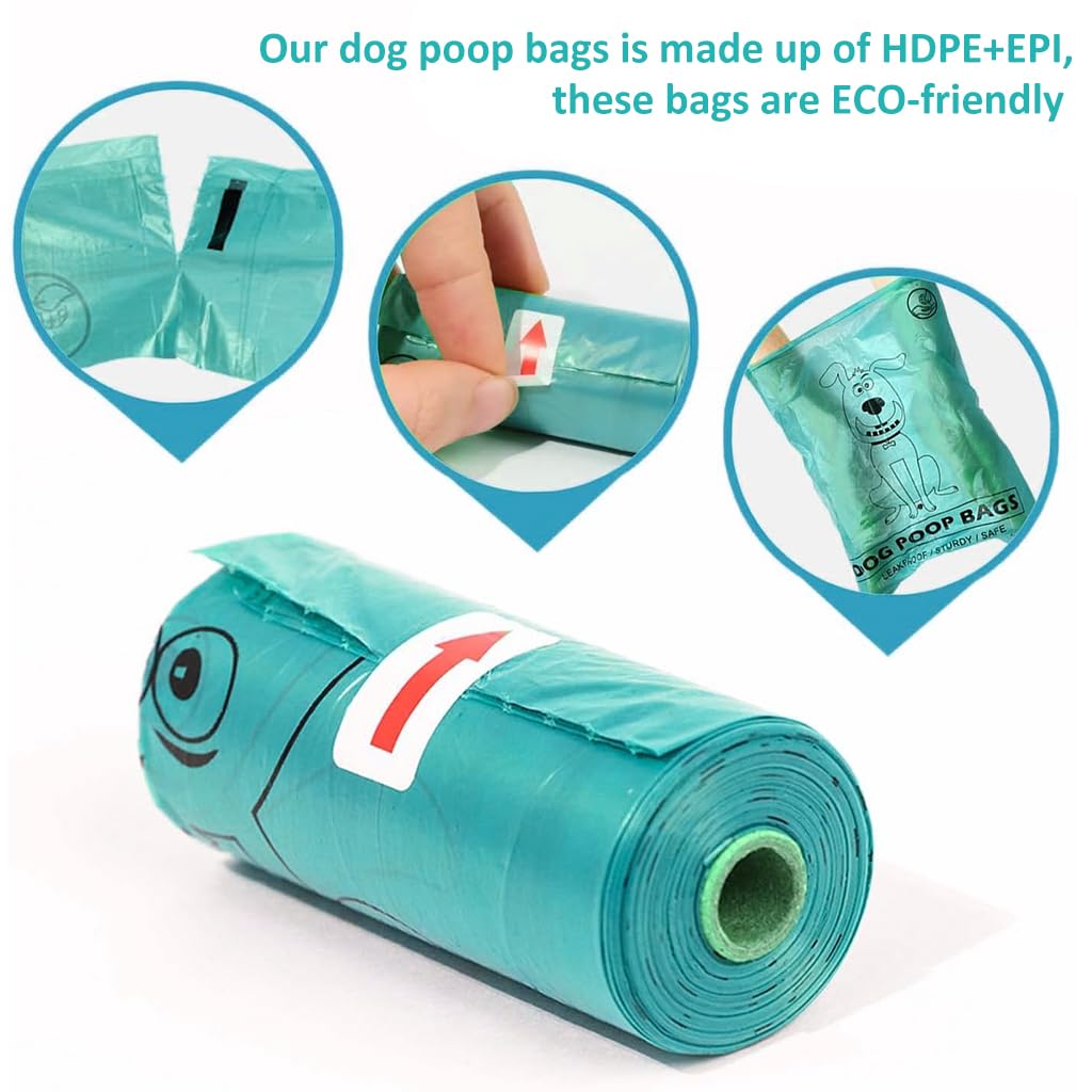 Qpets® 120pcs Dog Poop Bag Biodegradable Dog Poop Bag Large Dog Poop Bag Leakproof Waste Bag Plastic Bag for Dog Walking Dog Supplies