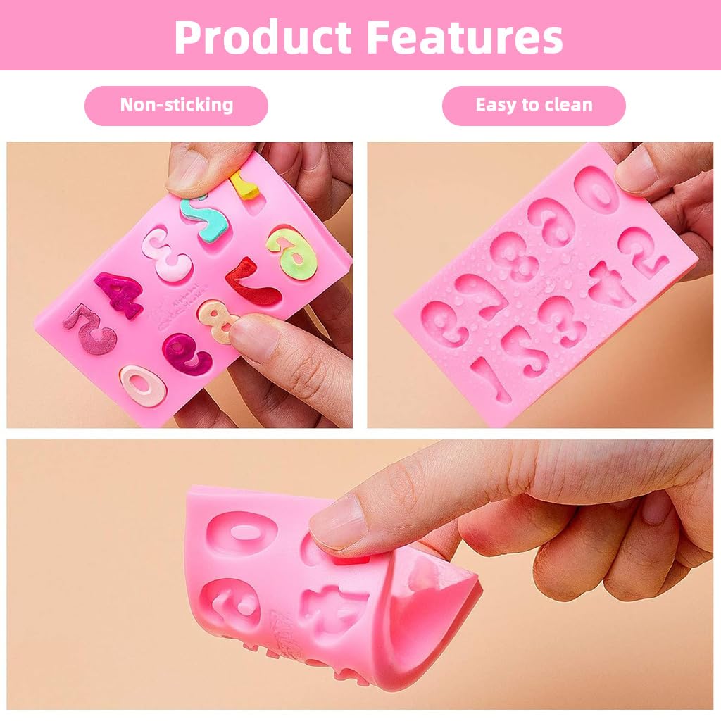 Supvox Silicone Molds Set for Baking and Resin Art with 5 Pieces | Food Grade Pink Design
