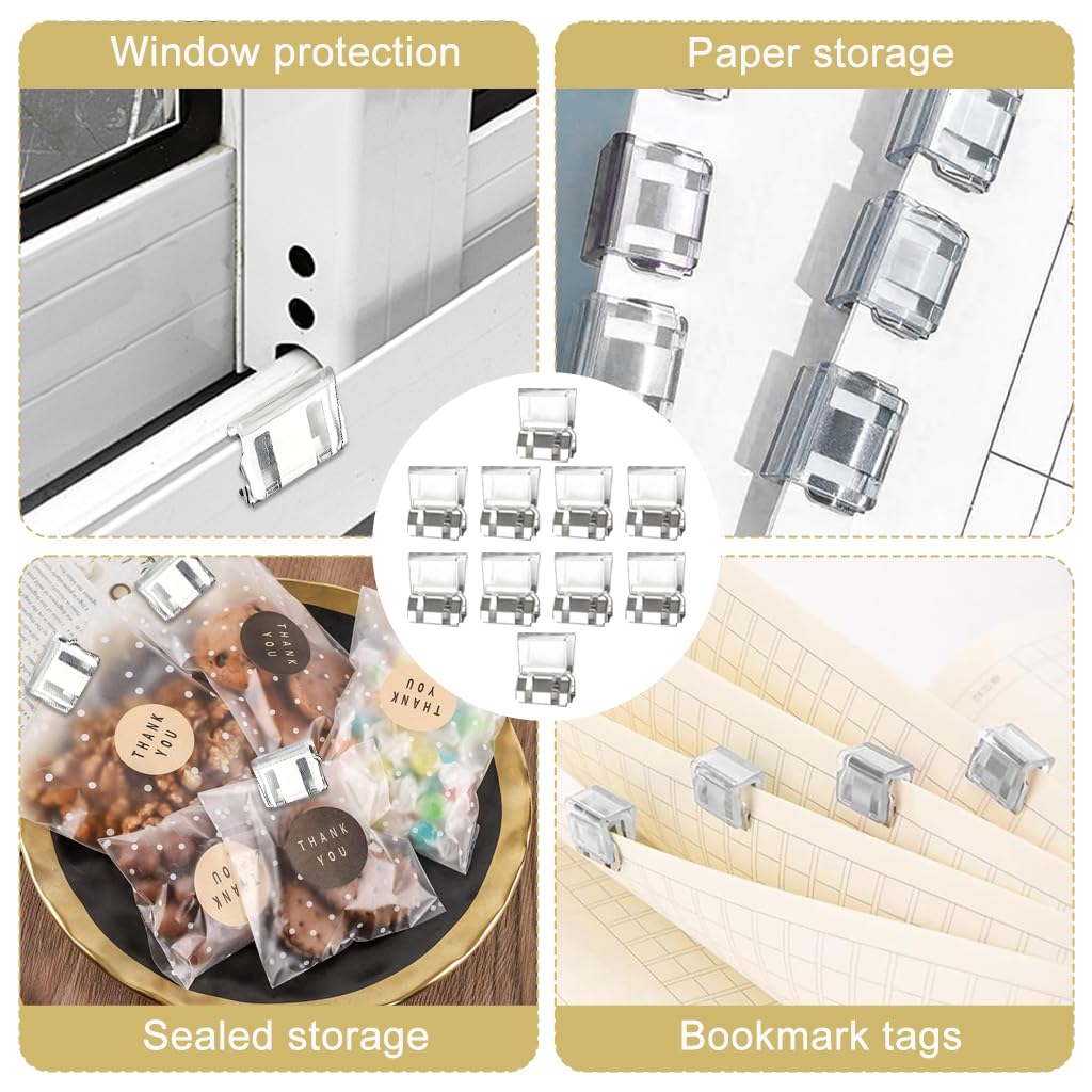 HASTHIP Sliding Window Track Stopper Clips for Child Safety with Screw Lock | 10Pcs PP and Metal