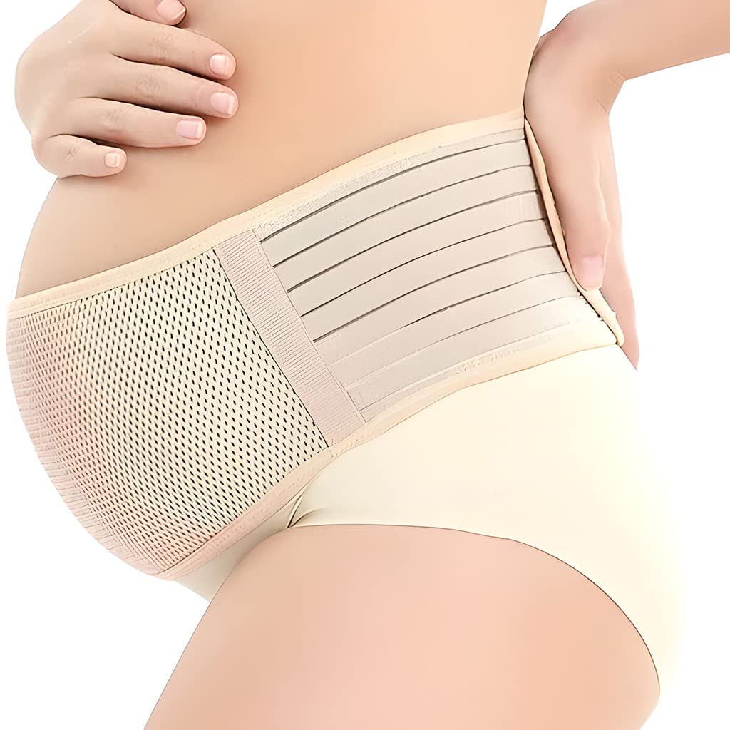 PALAY® Maternity Belt for Pregnancy Belly Support Band Breathable Adjustable Maternity Belly Band for Pregnant Women for Abdomen, Pelvic, Waist, & Back Pain (Khaki, One Size)