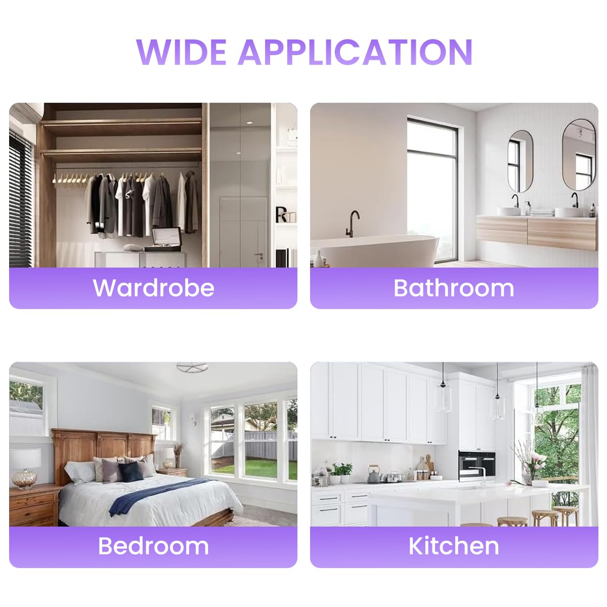 Supvox Hanging Closet Dehumidifier Bags for Wardrobes and Cabinets with Hook | 10pcs 100g Moisture Absorbers