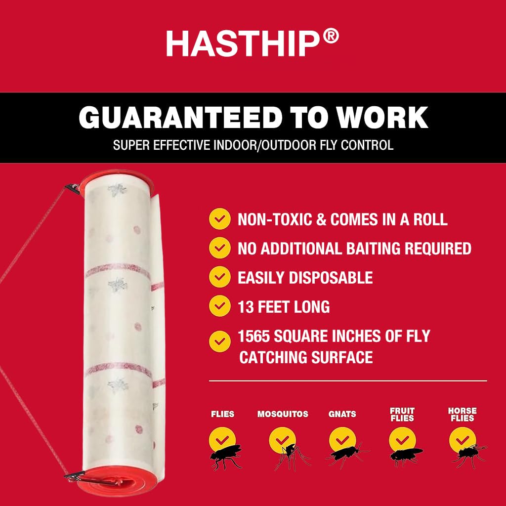 Supvox Fly Trap Kit for Garden and Indoor Use with 4m Sticky Roll | Non-Toxic Hangable Design