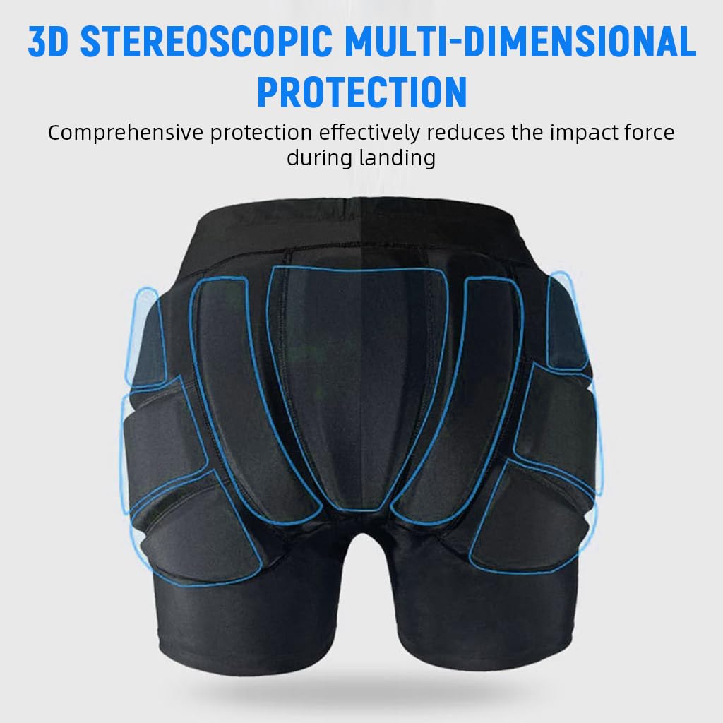 PROBEROS Kids Sports Shorts for Skiing and Cycling with 3D EVA Padding | 24-28 in Waist