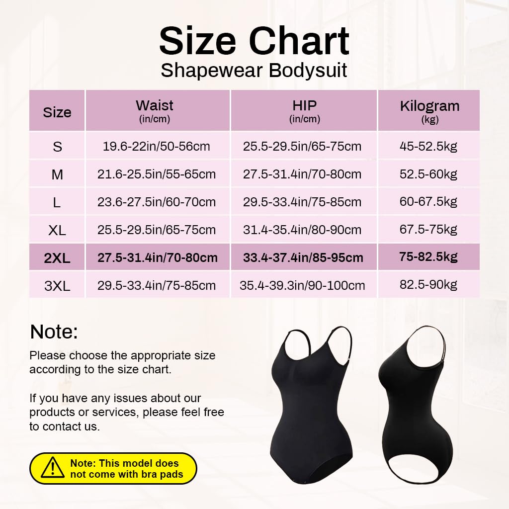 PALAY® Waist Trainer Seamless Sleeveless for Women Butt Lifter Panties Tummy Control Shapewear Bodysuit adjustable Spaghetti Strap Body Suits Shaper, XL