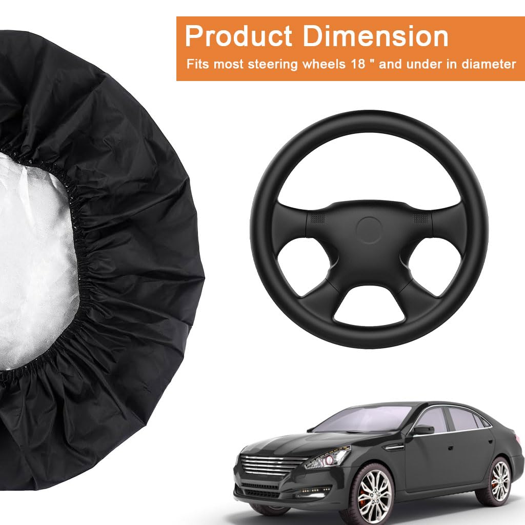 STHIRA Car Steering Wheel Sun Cover for UV Protection with Elastic Edge 42cm Oxford Cloth | Heat Resistant and Dustproof