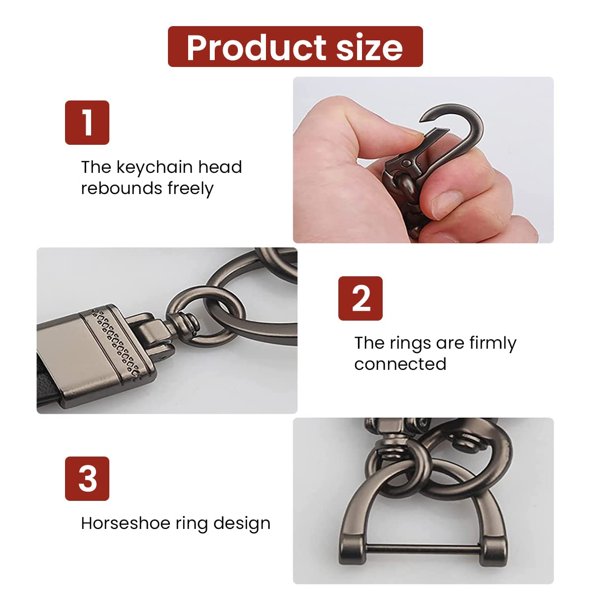 ELEPHANTBOAT Car Key Chain for Universal Keys with Screw Fixed Design and Gold Alloy Buckle