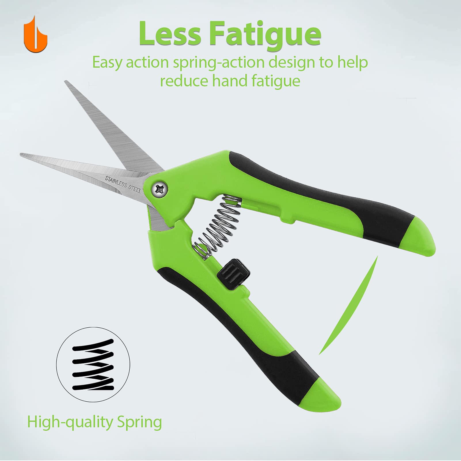 Supvox Garden Snip with Micro Tip Blades and Ergonomic Rubberized Handle | Stainless Steel Pruning Shears